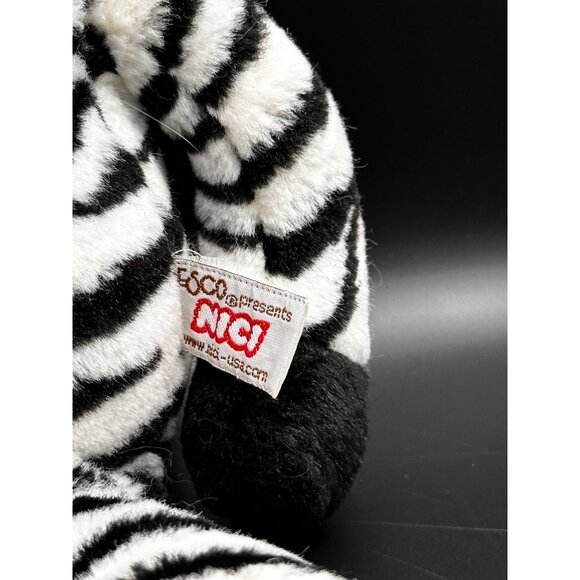 Zebra Plush Nici by Enesco Wild 14" Stuffed Animal Germany Weighted Vtg RARE - Picture 16 of 16
